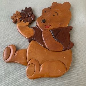Wall Decor - Wood Carved Winnie the Pooh and Tiger